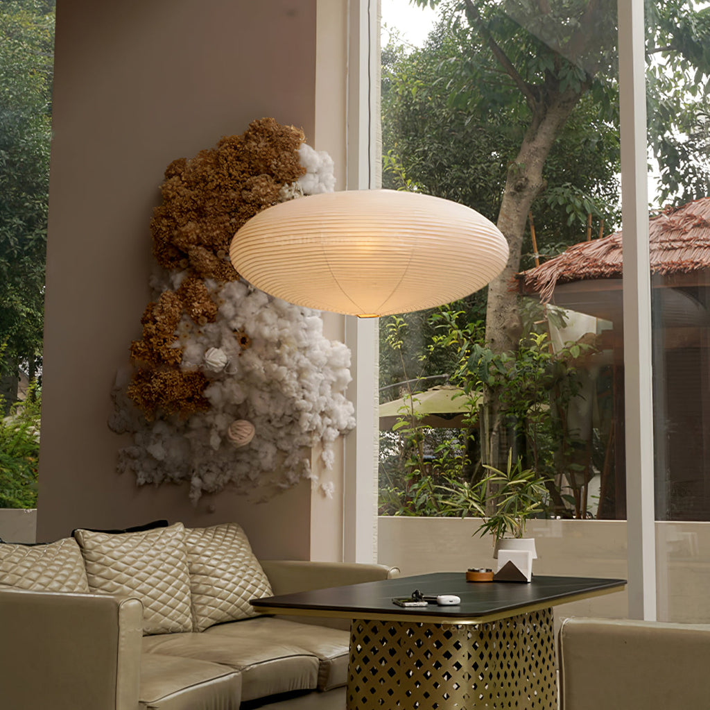 Washi Paper Swag Pendant Light, Mulberry Shade, E26/E27, Plug-In