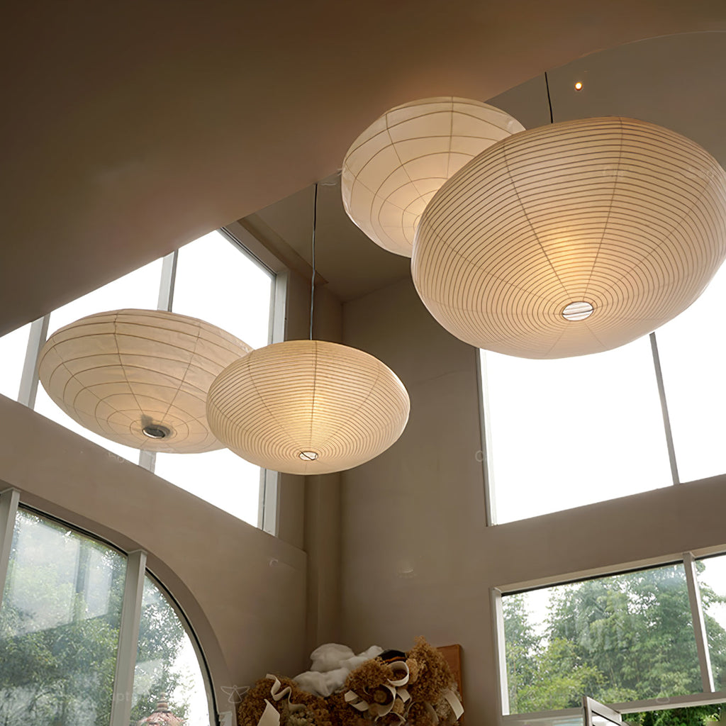 Washi Paper Swag Pendant Light, Mulberry Shade, E26/E27, Plug-In