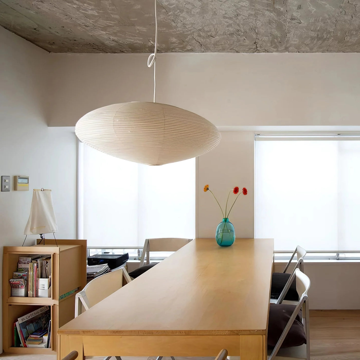 Washi Paper Swag Pendant Light, Mulberry Shade, E26/E27, Plug-In