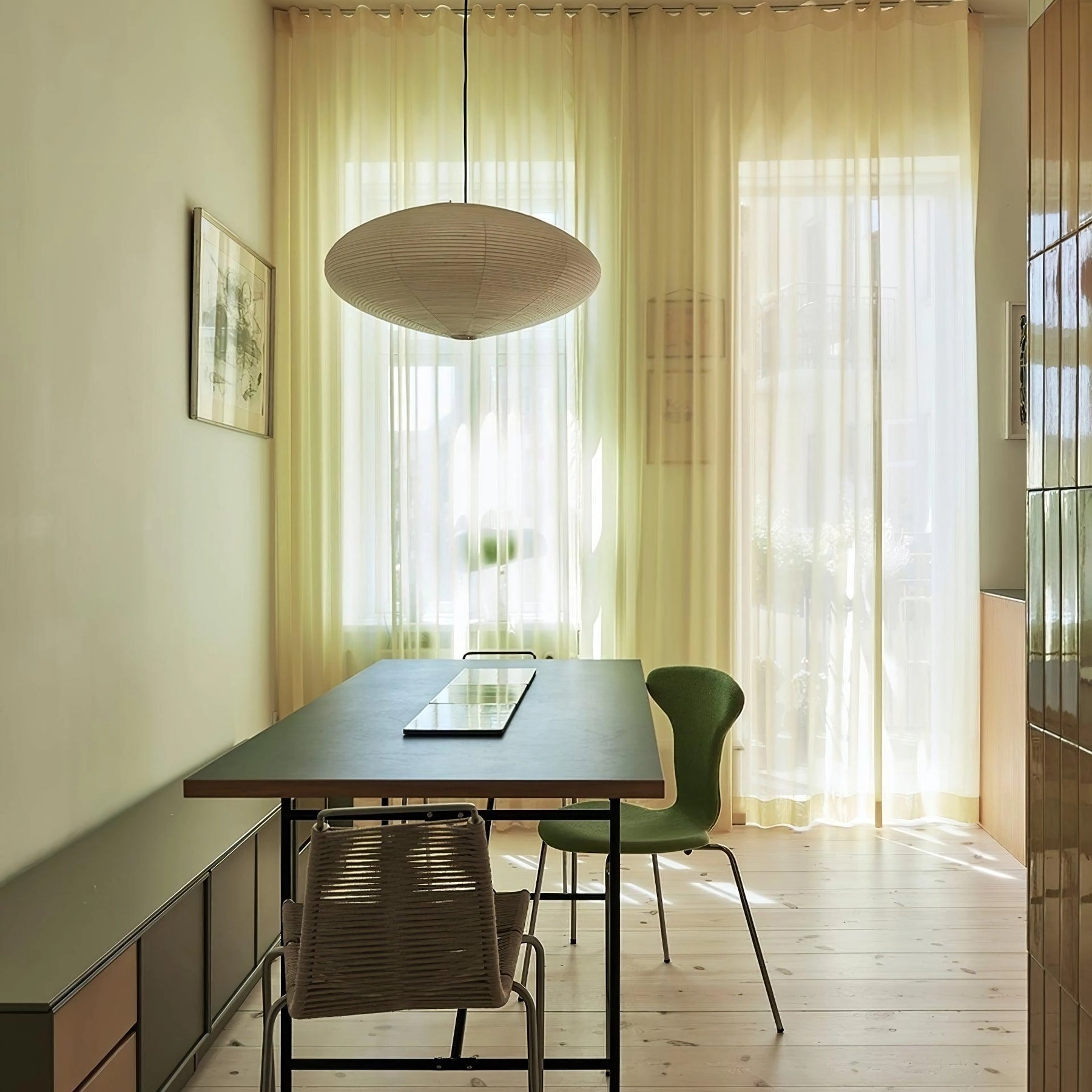 Washi Paper Swag Pendant Light, Mulberry Shade, E26/E27, Plug-In