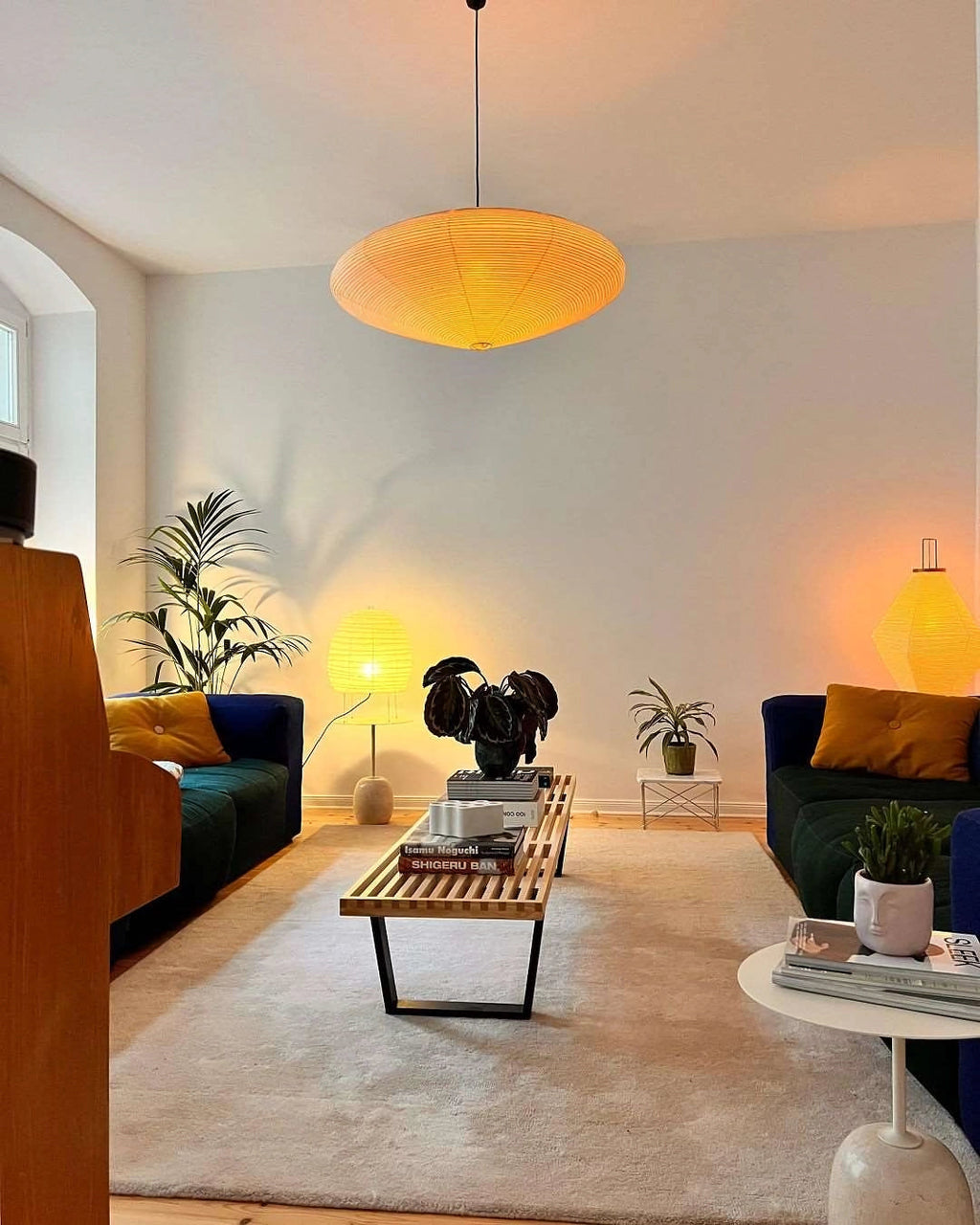 Washi Paper Swag Pendant Light, Mulberry Shade, E26/E27, Plug-In