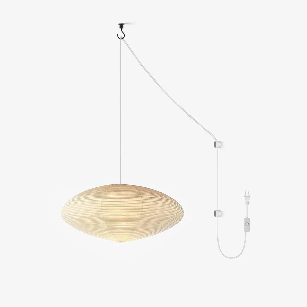 Washi Paper Swag Pendant Light, Mulberry Shade, E26/E27, Plug-In