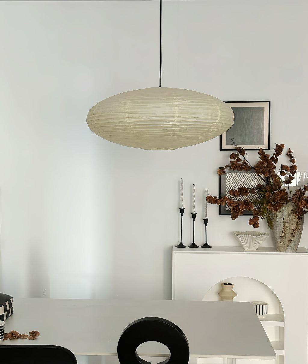 Washi Paper Swag Pendant Light, Mulberry Shade, E26/E27, Plug-In