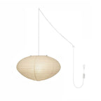 Washi Paper Swag Pendant Light, Mulberry Shade, E26/E27, Plug-In