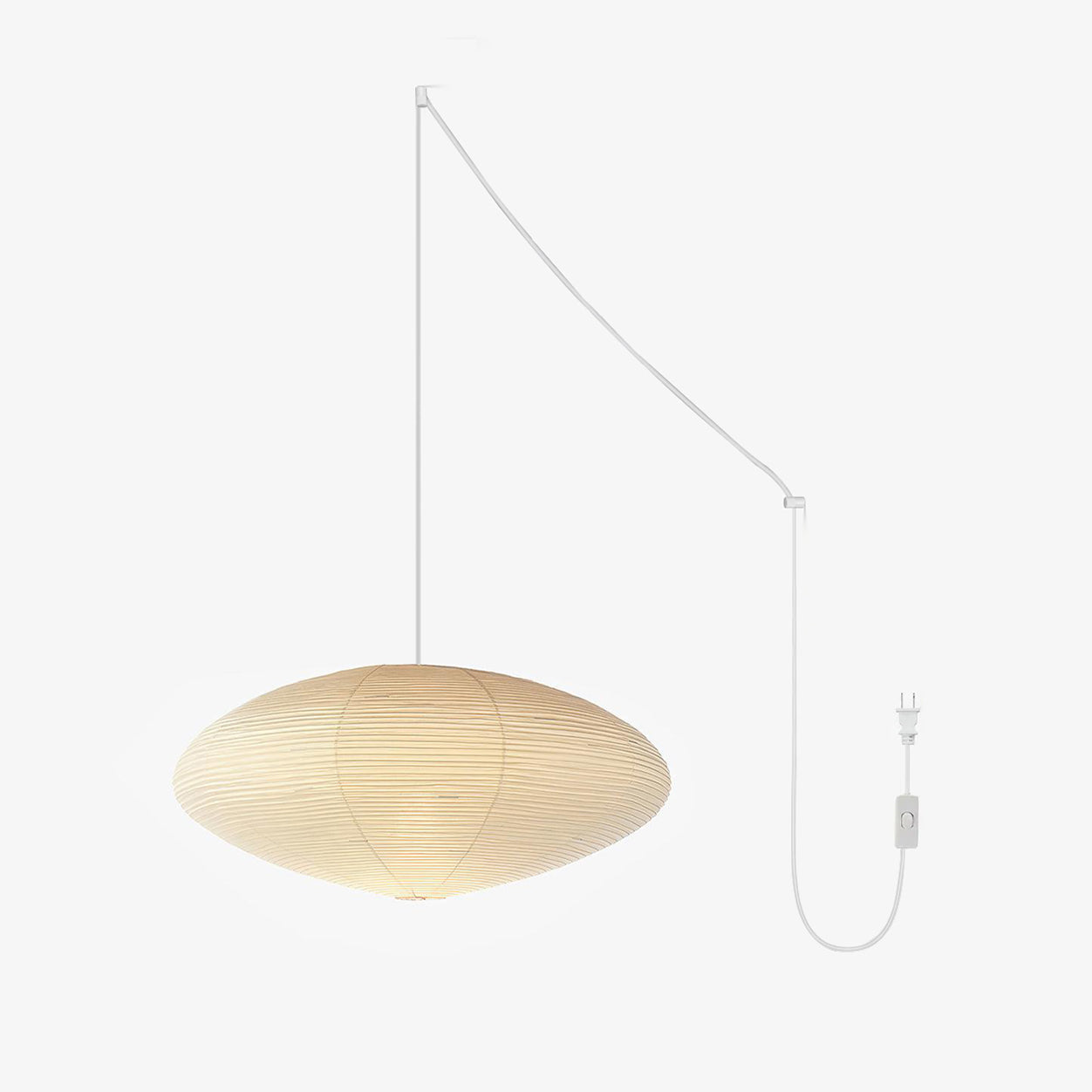 Washi Paper Swag Pendant Light, Mulberry Shade, E26/E27, Plug-In