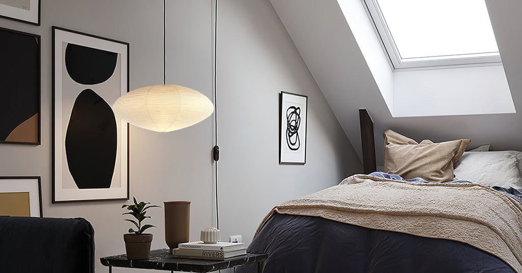 Washi Paper Swag Pendant Light, Mulberry Shade, E26/E27, Plug-In