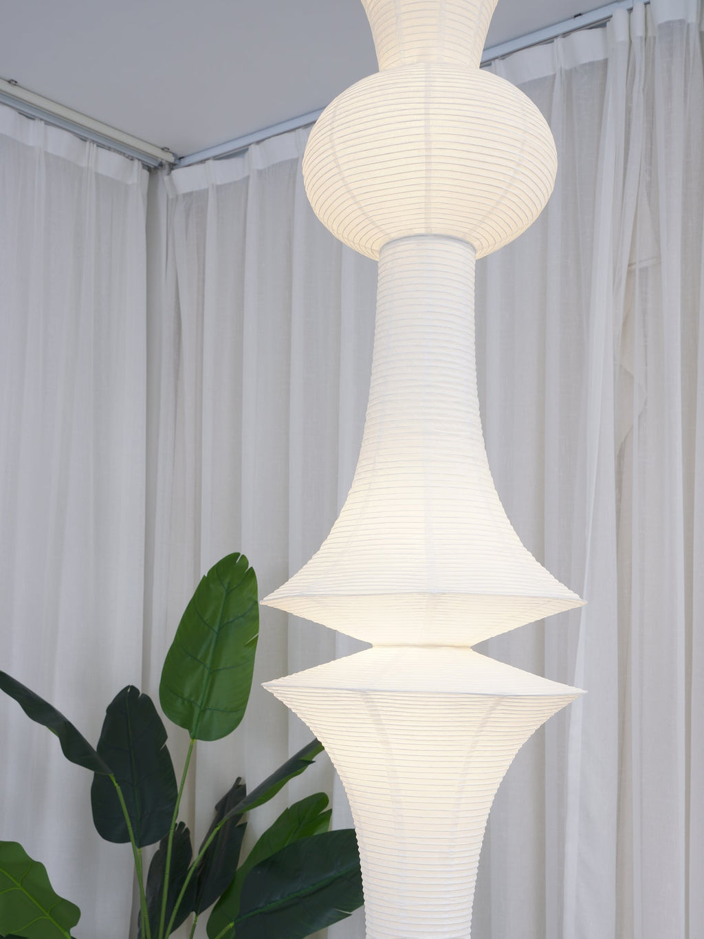 Washi Paper E Pendant Light, Tall Mulberry Shade, E26/E27, Hardwired