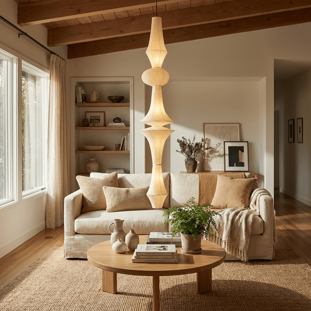 Washi Paper E Pendant Light, Tall Mulberry Shade, E26/E27, Hardwired