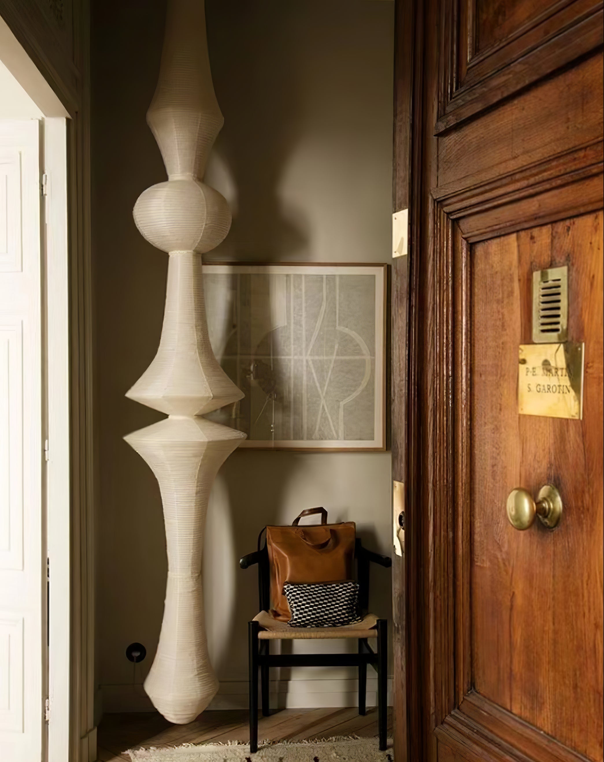 Washi Paper E Pendant Light, Tall Mulberry Shade, E26/E27, Hardwired