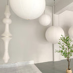 Washi Paper E Pendant Light, Tall Mulberry Shade, E26/E27, Hardwired