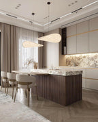 Tense Pendant Light, Tyvek Paper Shade, White and Black, Warm Dimmable